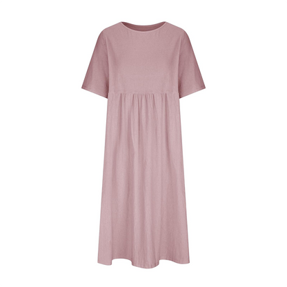 WOMEN'S CASUAL SUMMER PLEATED LINEN MAXI DRESS