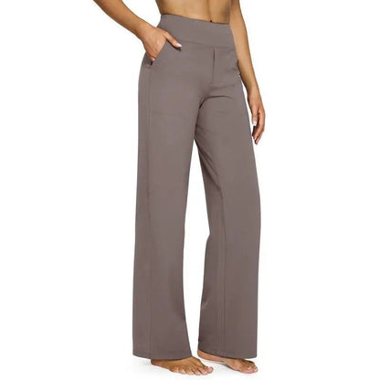 "💘Women's High-Waist Wide Leg Pants – Business Casual Yoga Dress Pants with Pockets"