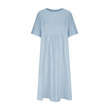 WOMEN'S CASUAL SUMMER PLEATED LINEN MAXI DRESS