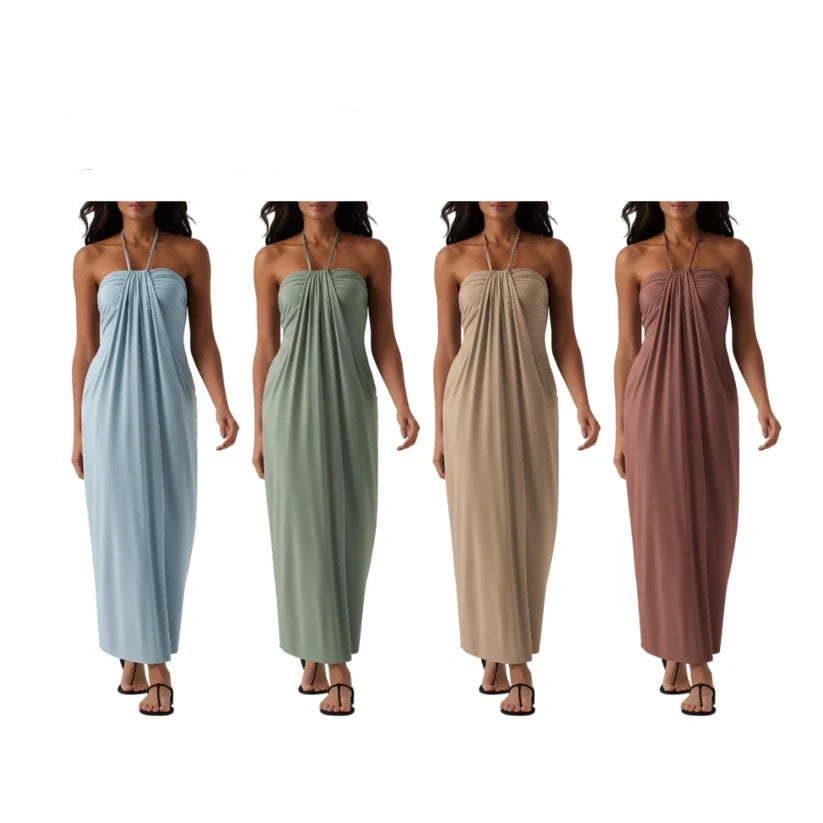 ❤️DEALS FOR YOU-Women's Halter Tie Back Maxi Dress