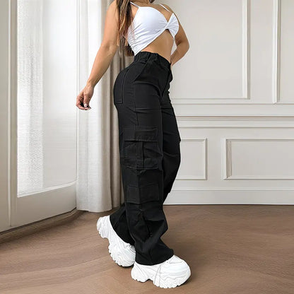 Women's Straight Leg Multi-Pocket Cargo Work Pants