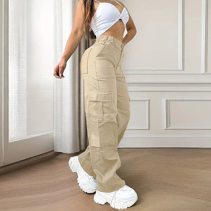 Women's Straight Leg Multi-Pocket Cargo Work Pants