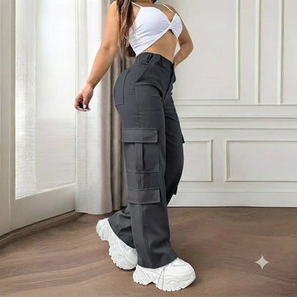Women's Straight Leg Multi-Pocket Cargo Work Pants