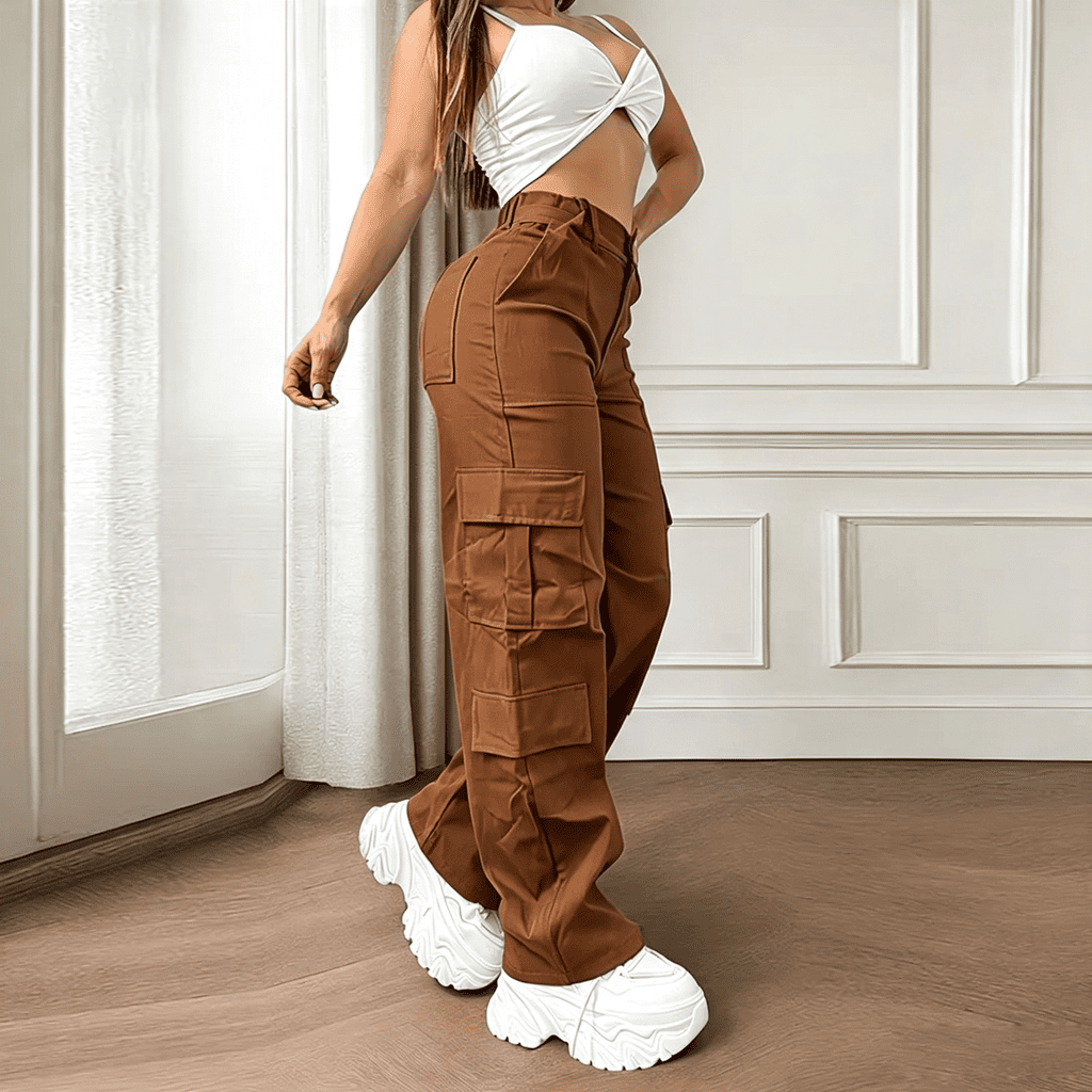 Women's Straight Leg Multi-Pocket Cargo Work Pants