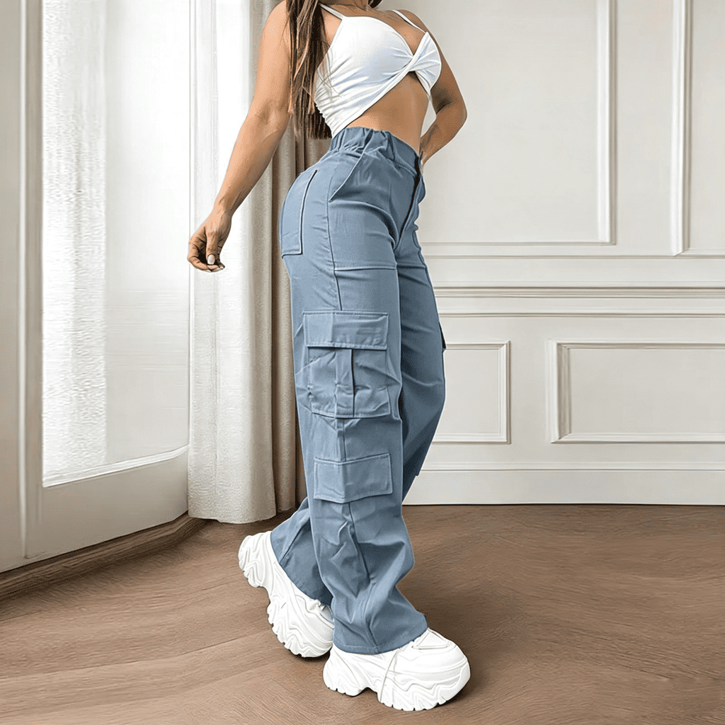Women's Straight Leg Multi-Pocket Cargo Work Pants