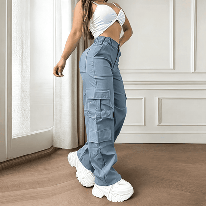 Women's Straight Leg Multi-Pocket Cargo Work Pants