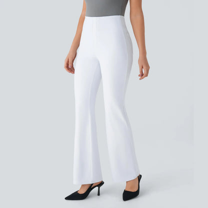 Women's Flex High Waisted Back Side Pocket Slight Flare Work Pants