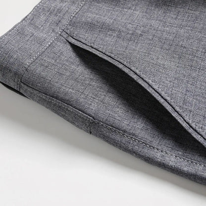 Men's Business Casual Dress Pants - Slim Fit Straight Leg, Plain Classic Menswear with Draping Effect