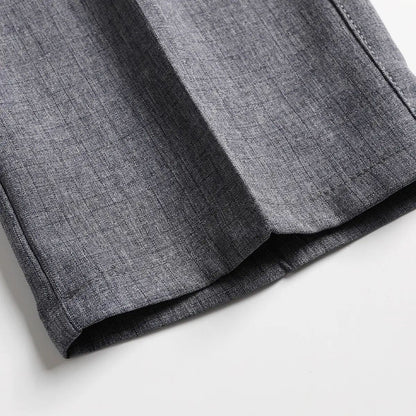 Men's Business Casual Dress Pants - Slim Fit Straight Leg, Plain Classic Menswear with Draping Effect