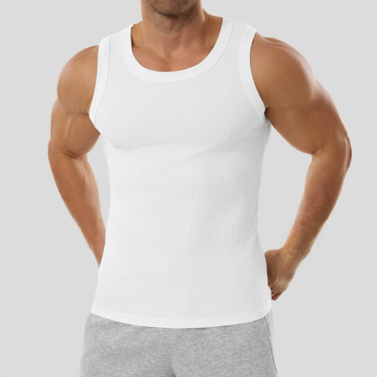 Men's Wide Strap Ribbed Tank Top