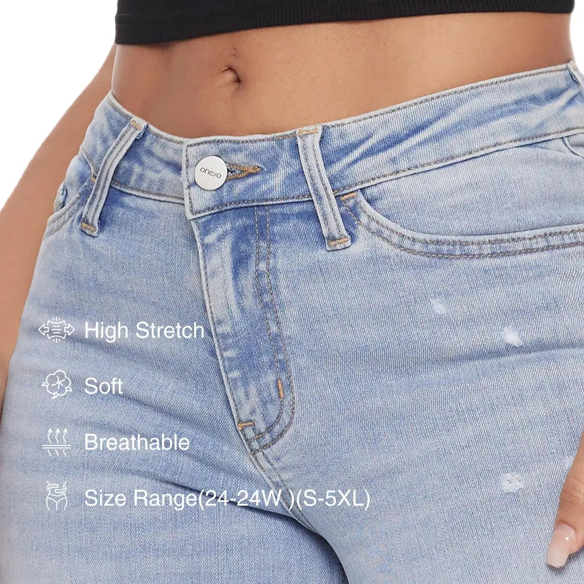 "Rise Baggy Stretchy Wide Leg Jeans"