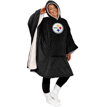 Final Clearance - 60" x 80" Wearable Hooded Blanket with Logo Patch