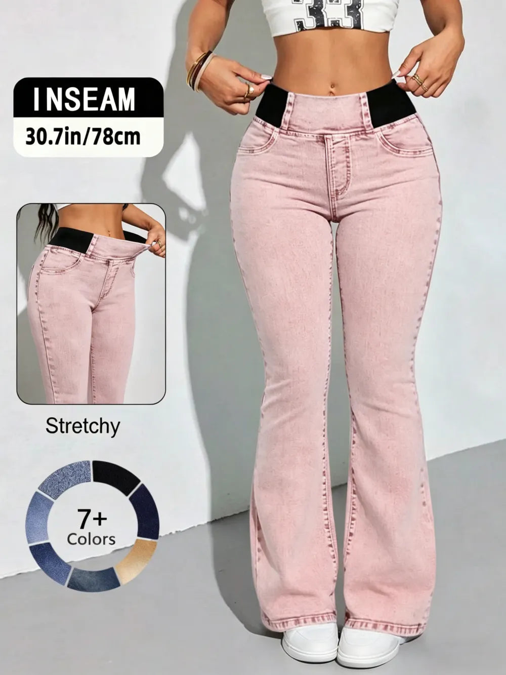 Y2K 2026 Women's Back Shirred Jeans