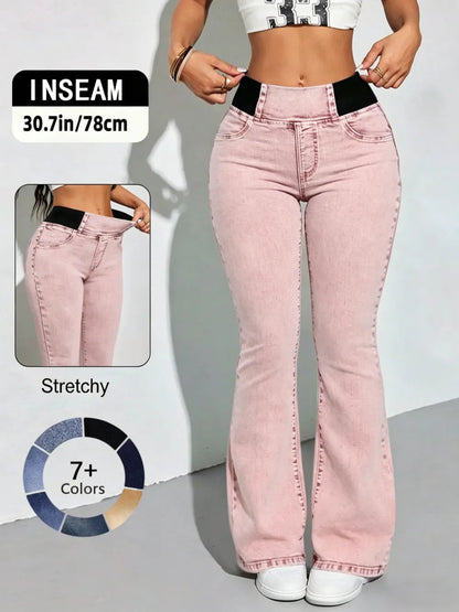 Y2K 2026 Women's Back Shirred Jeans