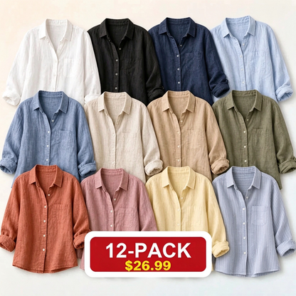 ⏰Clearance Sale⚡Women's Lightweight & Breathable Linen Shirt (Short-Sleeve / Long-Sleeve)