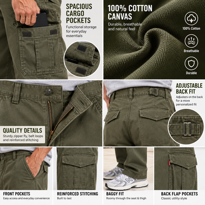 🔥 BESTSELLER | 6PCS $25.99 | Men's XX Cargo Baggy Fit Pants