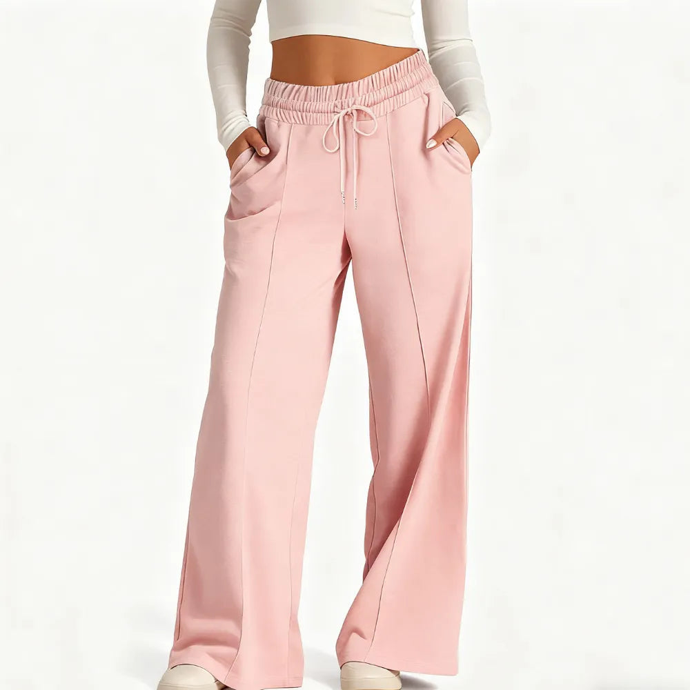 Women's Wide Leg Sweatpants Casual Loose Solid Color Pants
