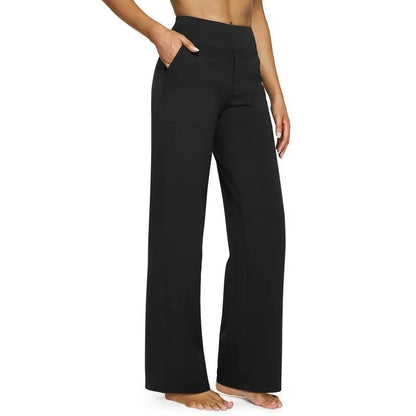 "💘Women's High-Waist Wide Leg Pants – Business Casual Yoga Dress Pants with Pockets"