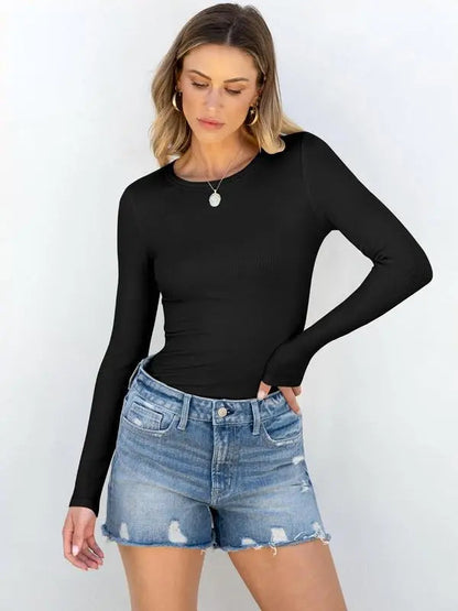 🔥8- PACK Women's Long Sleeve Blouses Shirts with Ribbed Knit Work Office Basic Tops