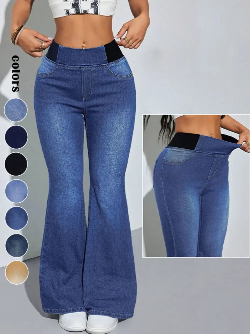 Y2K 2026 Women's Back Shirred Jeans