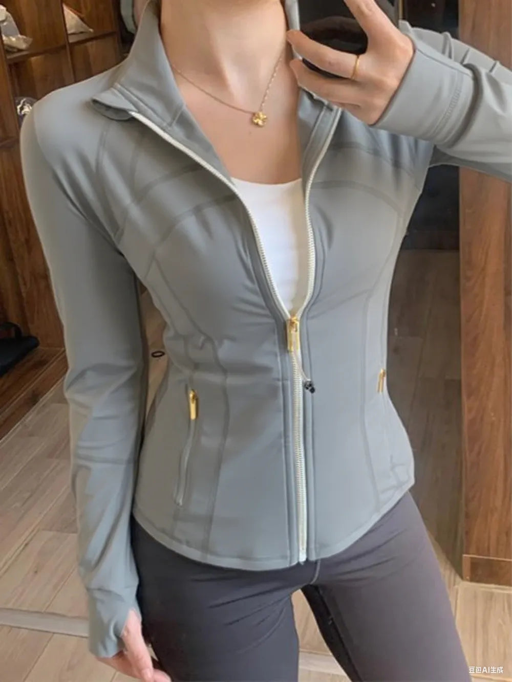 Yoga suit gold zipper version women's yoga jacket