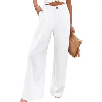 ⚡LAST 2 DAYS⚡- Women's Casual High Waist Linen Wide Leg Trousers