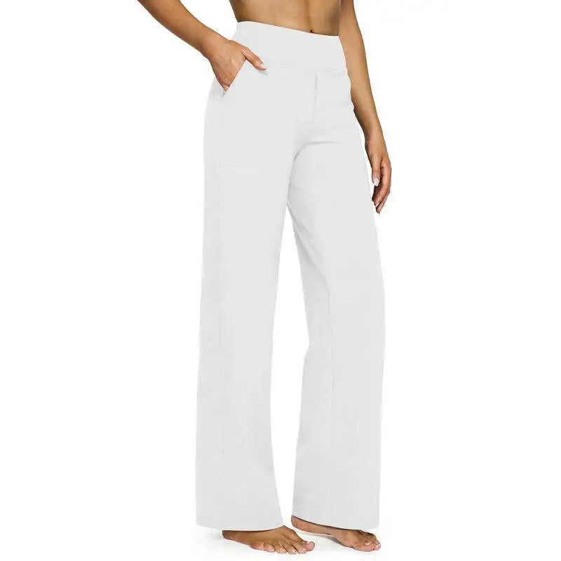 "💘Women's High-Waist Wide Leg Pants – Business Casual Yoga Dress Pants with Pockets"