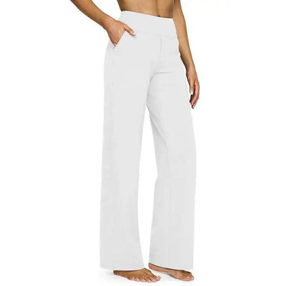 "💘Women's High-Waist Wide Leg Pants – Business Casual Yoga Dress Pants with Pockets"