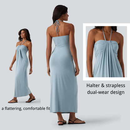 ❤️DEALS FOR YOU-Women's Halter Tie Back Maxi Dress