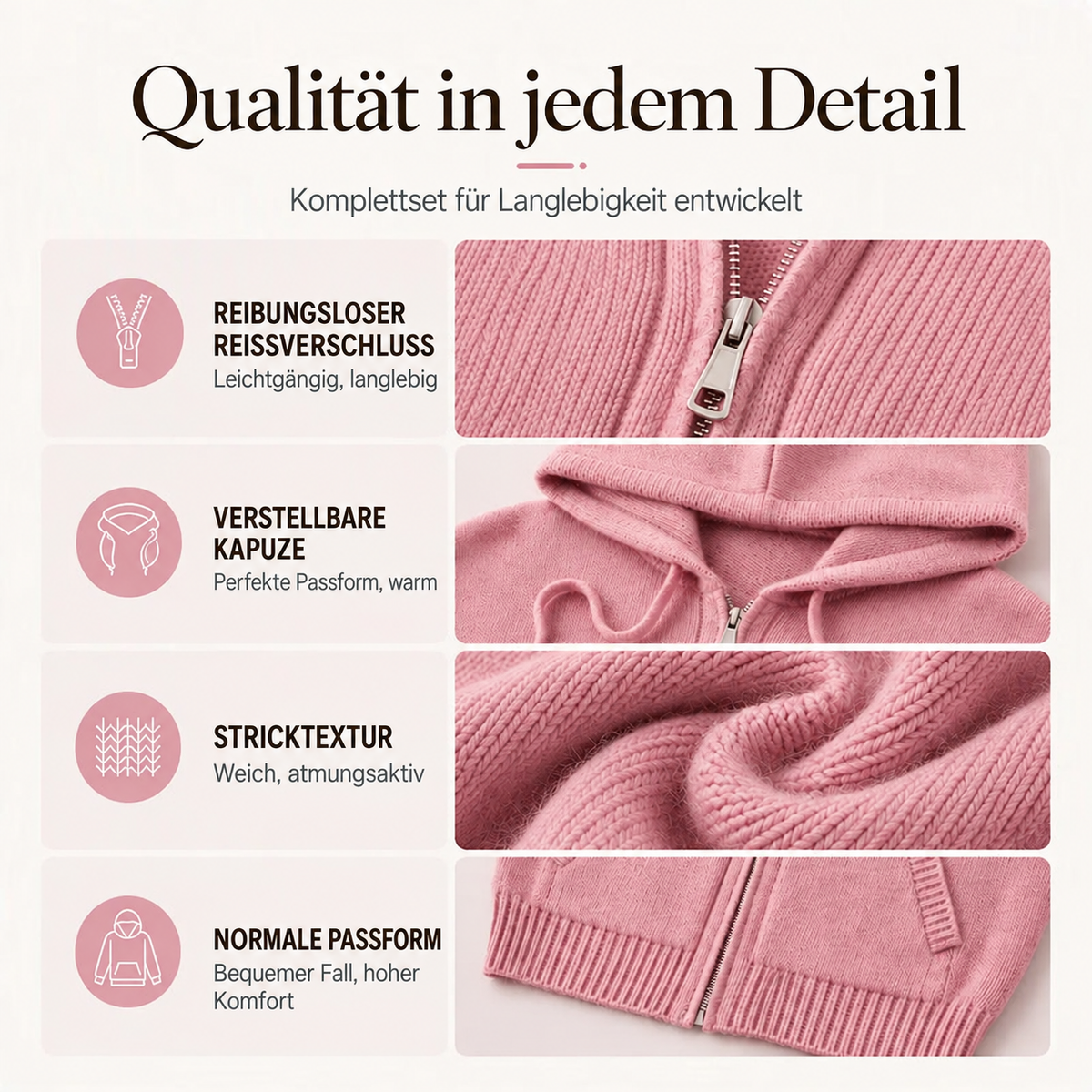 🌸 Women's Long-Sleeve Knit Cardigan with Relaxed Fit & Hood