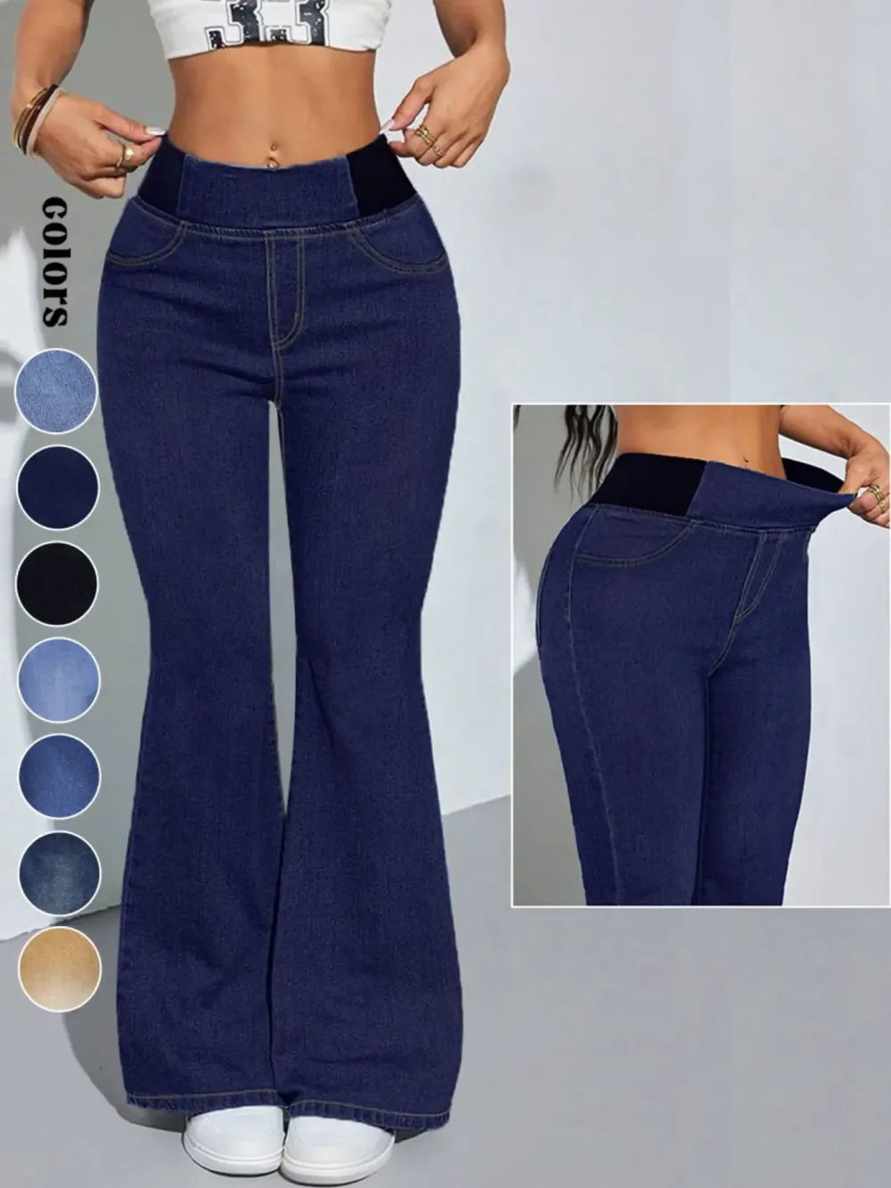 Y2K 2026 Women's Back Shirred Jeans