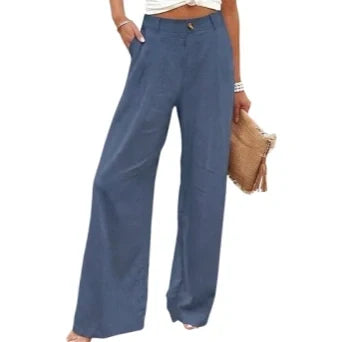 ⚡LAST 2 DAYS⚡- Women's Casual High Waist Linen Wide Leg Trousers