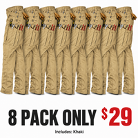 Khaki-8 PACK ONLY $29