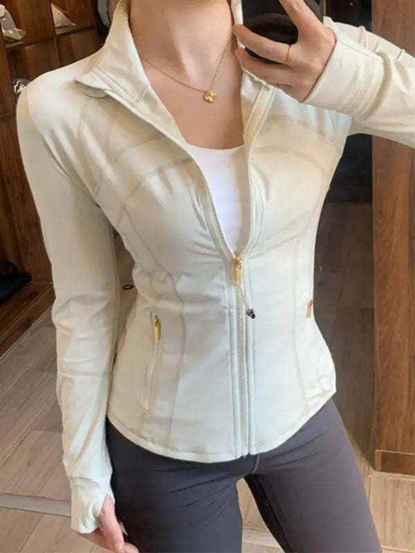 Yoga suit gold zipper version women's yoga jacket