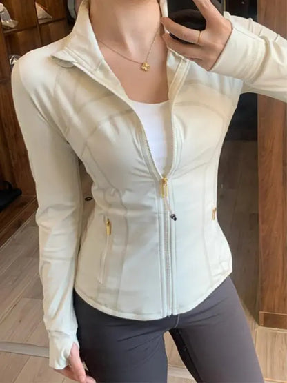 Yoga suit gold zipper version women's yoga jacket