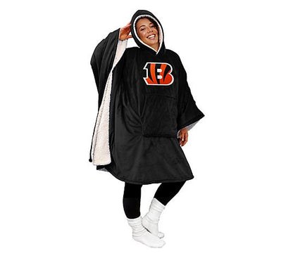 Final Clearance - 60" x 80" Wearable Hooded Blanket with Logo Patch
