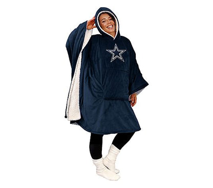 Final Clearance - 60" x 80" Wearable Hooded Blanket with Logo Patch