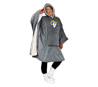 Final Clearance - 60" x 80" Wearable Hooded Blanket with Logo Patch