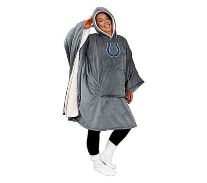 Final Clearance - 60" x 80" Wearable Hooded Blanket with Logo Patch