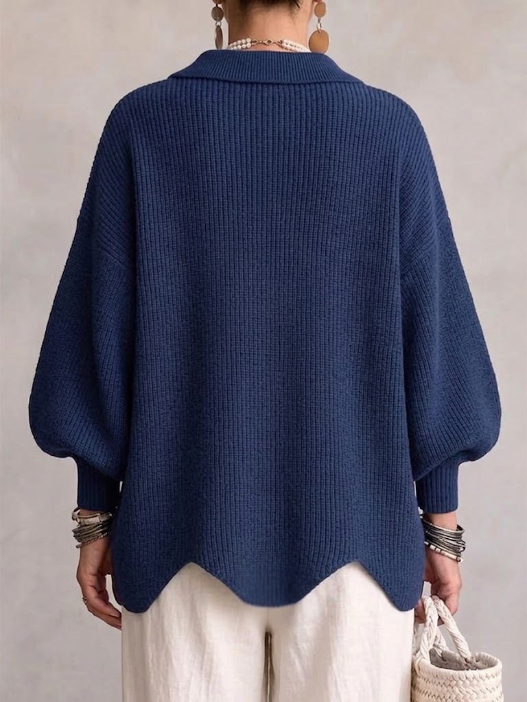 🔥 LAST DAY  ⏰ Women's Oversized Collared Knit Cardigan – Soft Cozy Fit With Elegant Metal Buttons