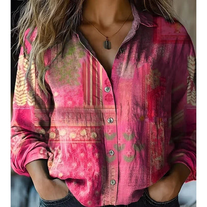 Vintage casual shirt met print voor dames