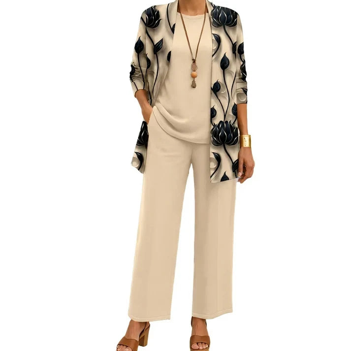 Women’s Elegant Printed 3-Piece Set