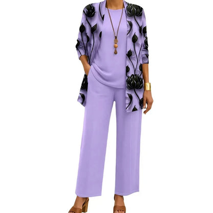 Women’s Elegant Printed 3-Piece Set